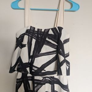 Anthropologie  Cocktail Umbrella  Midi Dress  Black&White Size 2